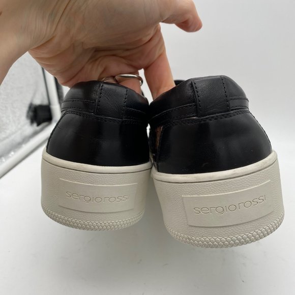 SERGIO ROSSI Genuine Python Slip On Sneakers US 8.5 Classic Luxury NWOT - Picture 6 of 8